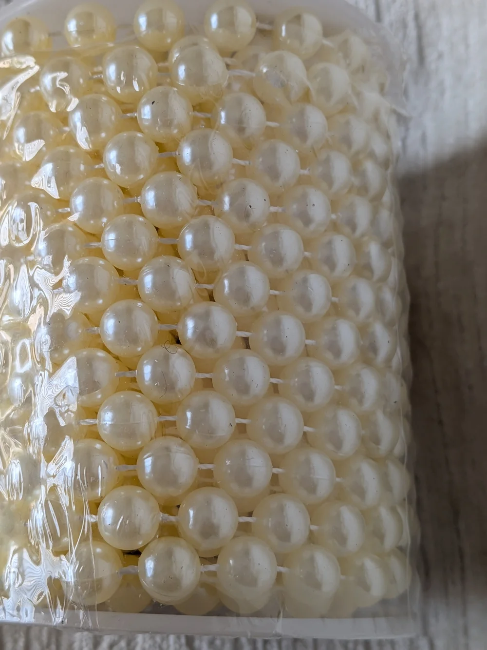 Pearl Plastic Bead Garland Roll - 10 Meters/ 32.8 Ft 10 MM Beads Decorative